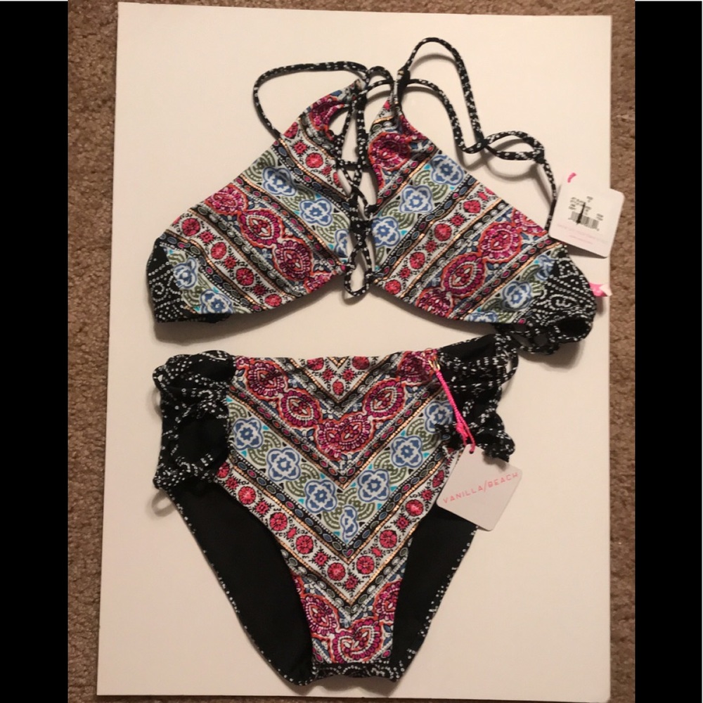NWT Vanilla Beach High Wasted Bikini Set